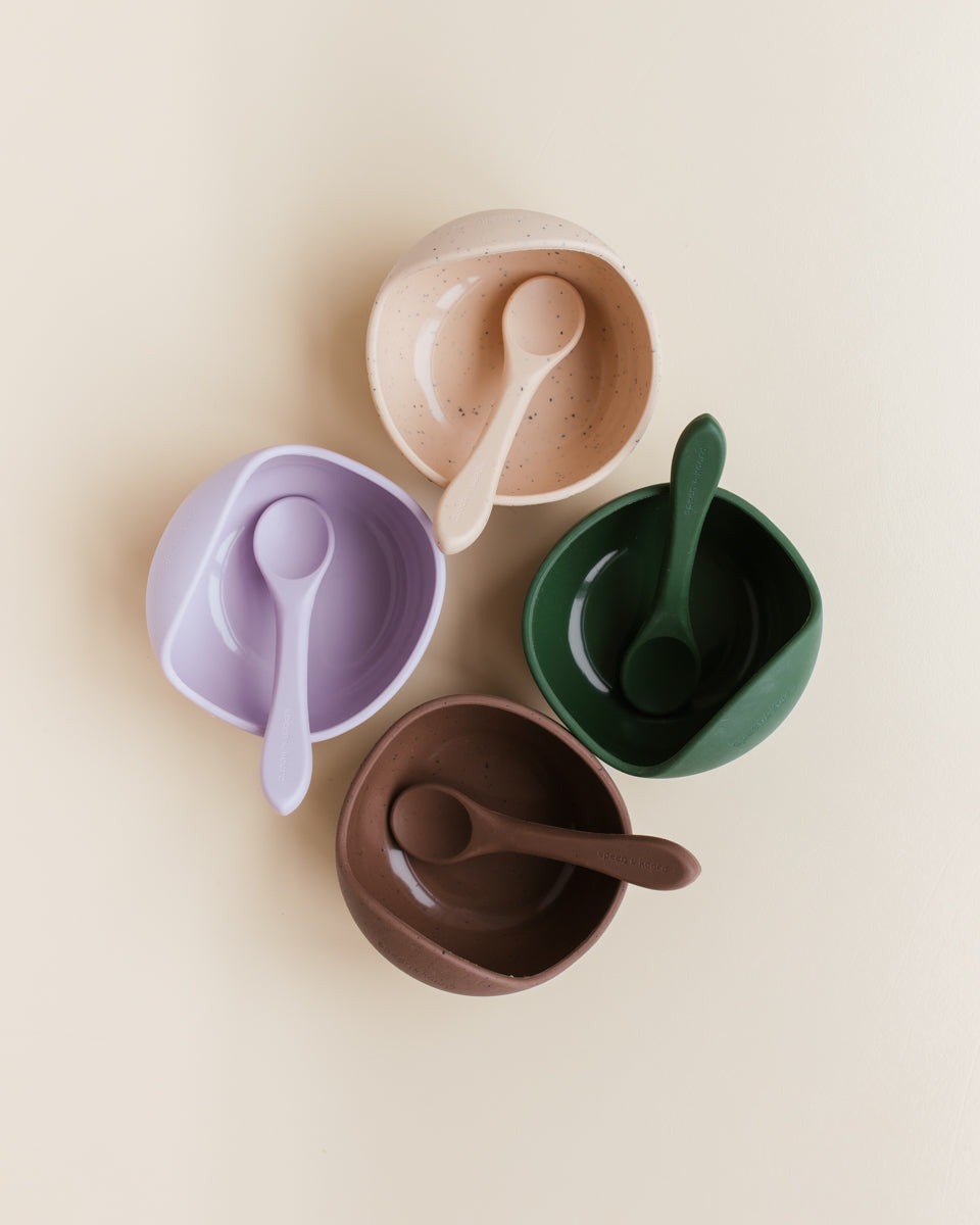 bowl + spoon set meerdere kleuren